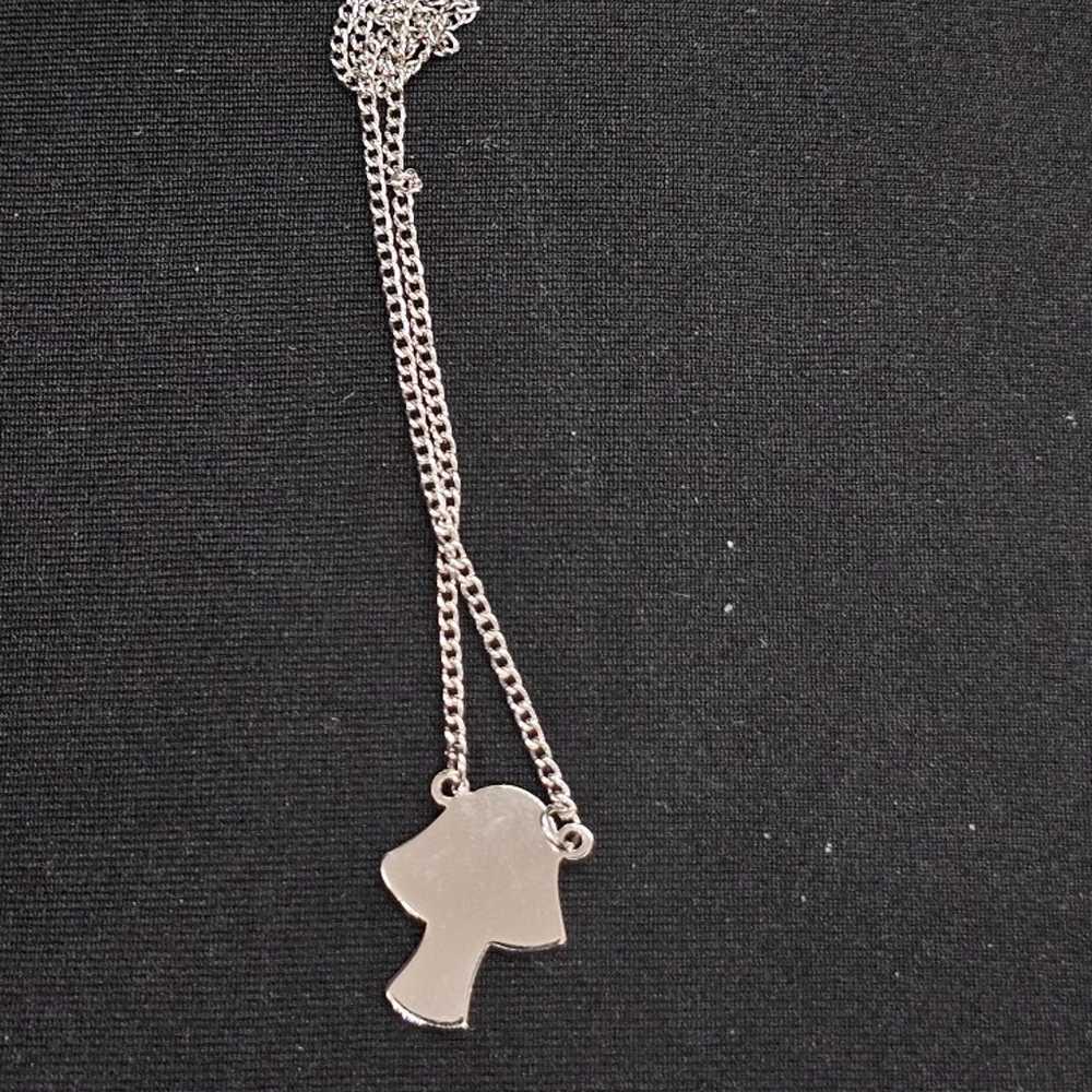 VINTAGE STERLING SILVER MUSHROOM NECKLACE - image 1