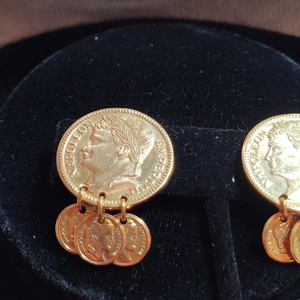 Clip earrings gold NAPOLEON EMPEREUR  mini charms… - image 10