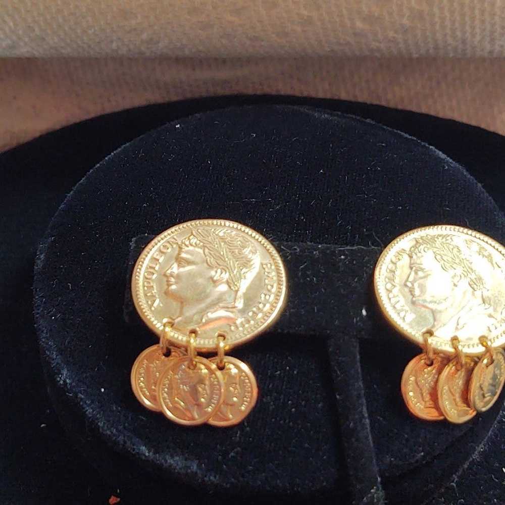 Clip earrings gold NAPOLEON EMPEREUR  mini charms… - image 11