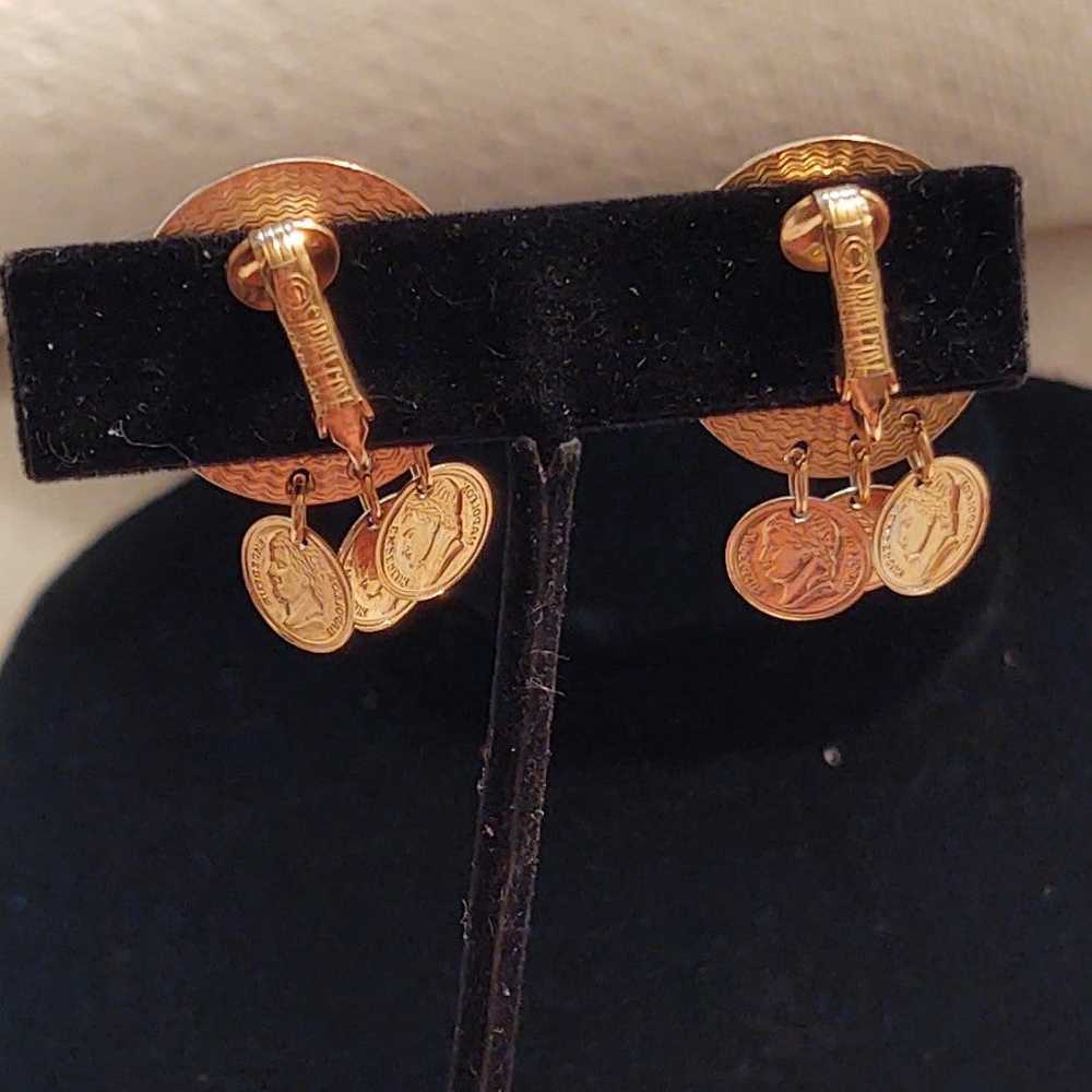 Clip earrings gold NAPOLEON EMPEREUR  mini charms… - image 4