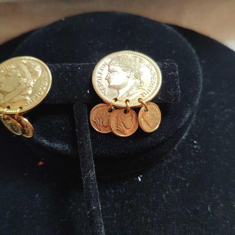 Clip earrings gold NAPOLEON EMPEREUR  mini charms… - image 9