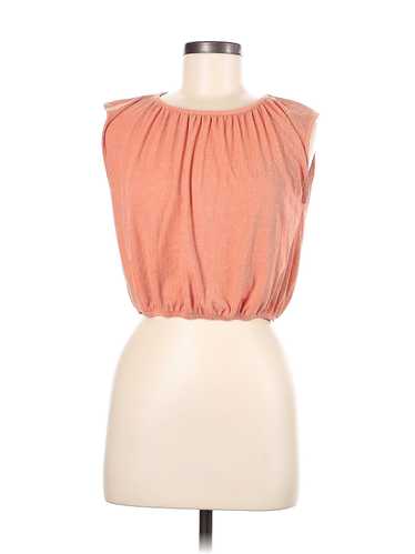 Amuse Society Women Orange Sleeveless Blouse M