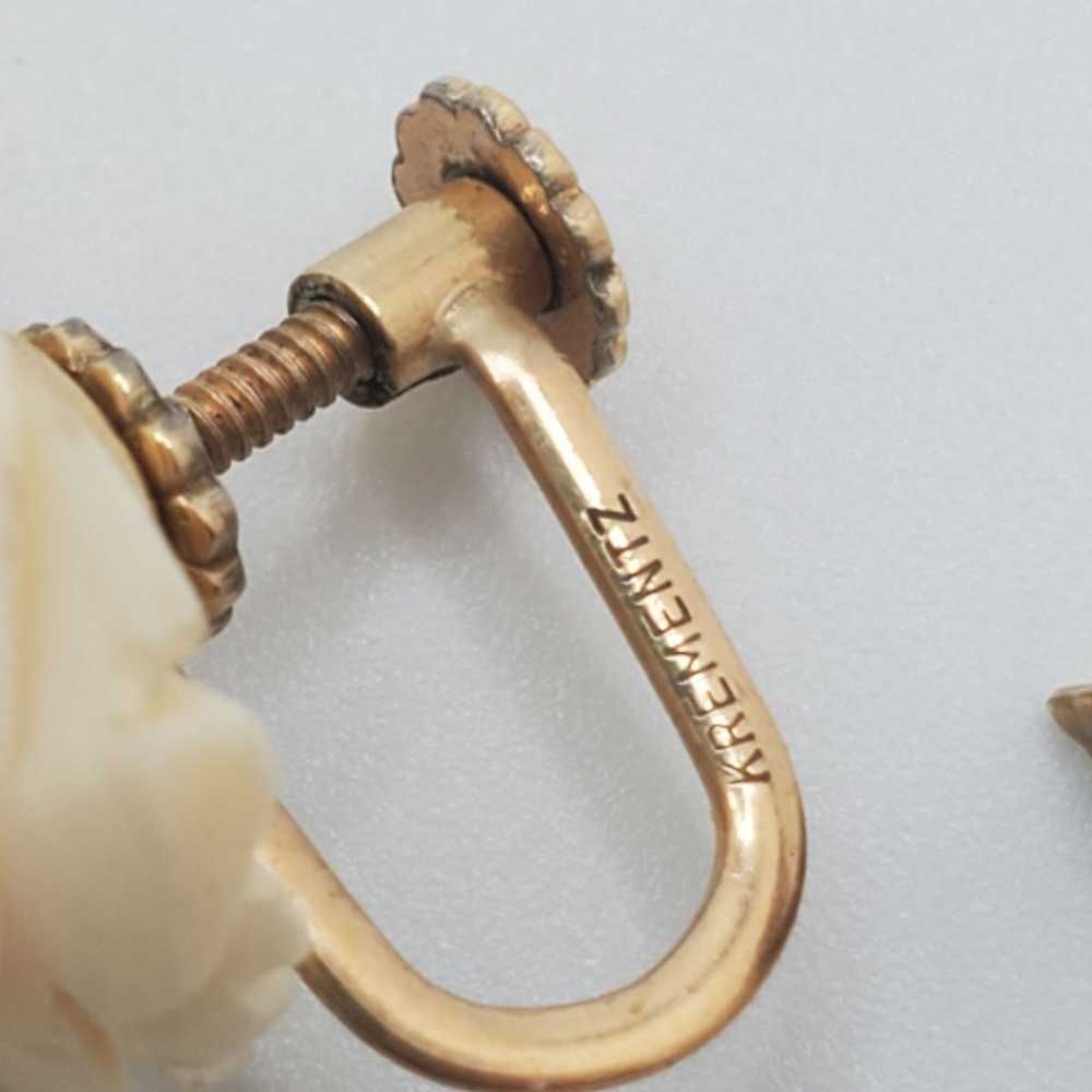 Antique/ vintage Krementz screw back earrings - image 4