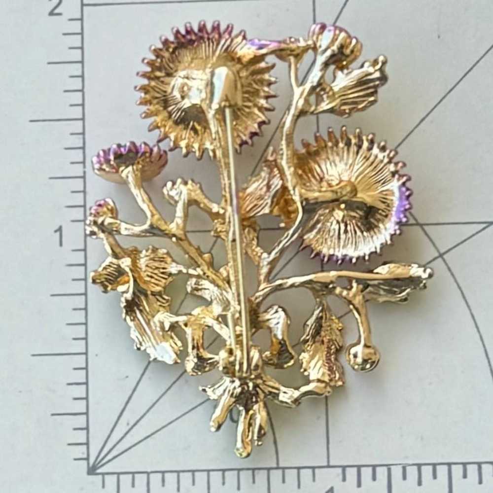 Unique vintage style bouquet of flowers brooch pin - image 2