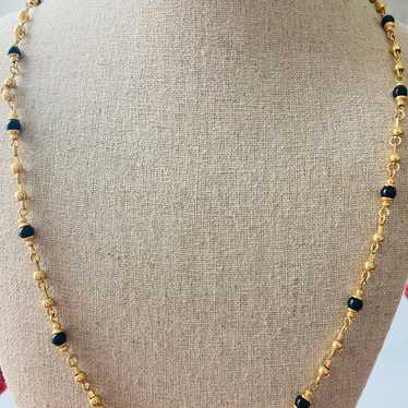 Vintage Worthington black beaded chain Necklace - image 1