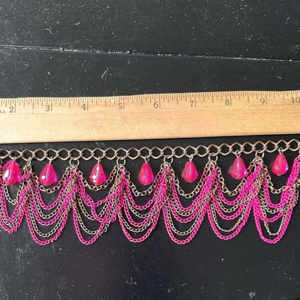 Pink Chain Mail Necklace - image 3