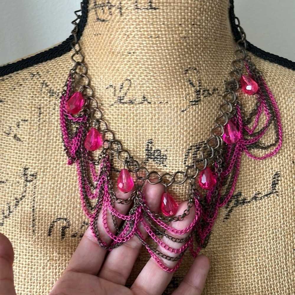 Pink Chain Mail Necklace - image 4