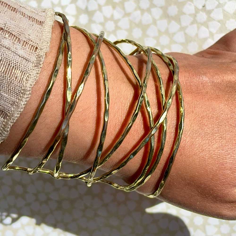 Vintage 1980s Multi-Strand Wrapped Bangle Bracele… - image 2