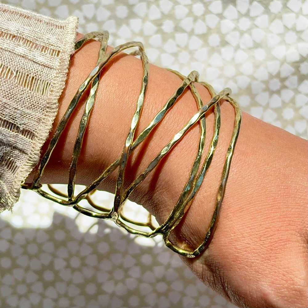 Vintage 1980s Multi-Strand Wrapped Bangle Bracele… - image 4