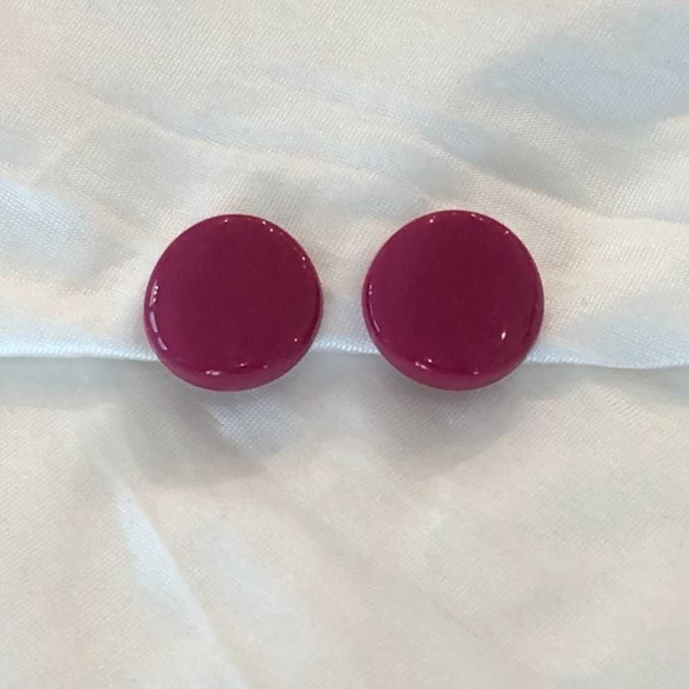 Fantastic & Fun Fucshia Vintage Clip On Earrings … - image 2