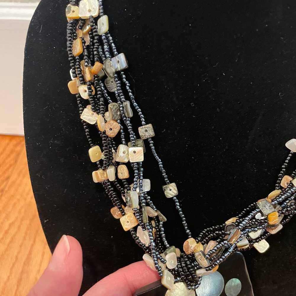 Vintage Chicos multi-strand beaded Necklace - image 4