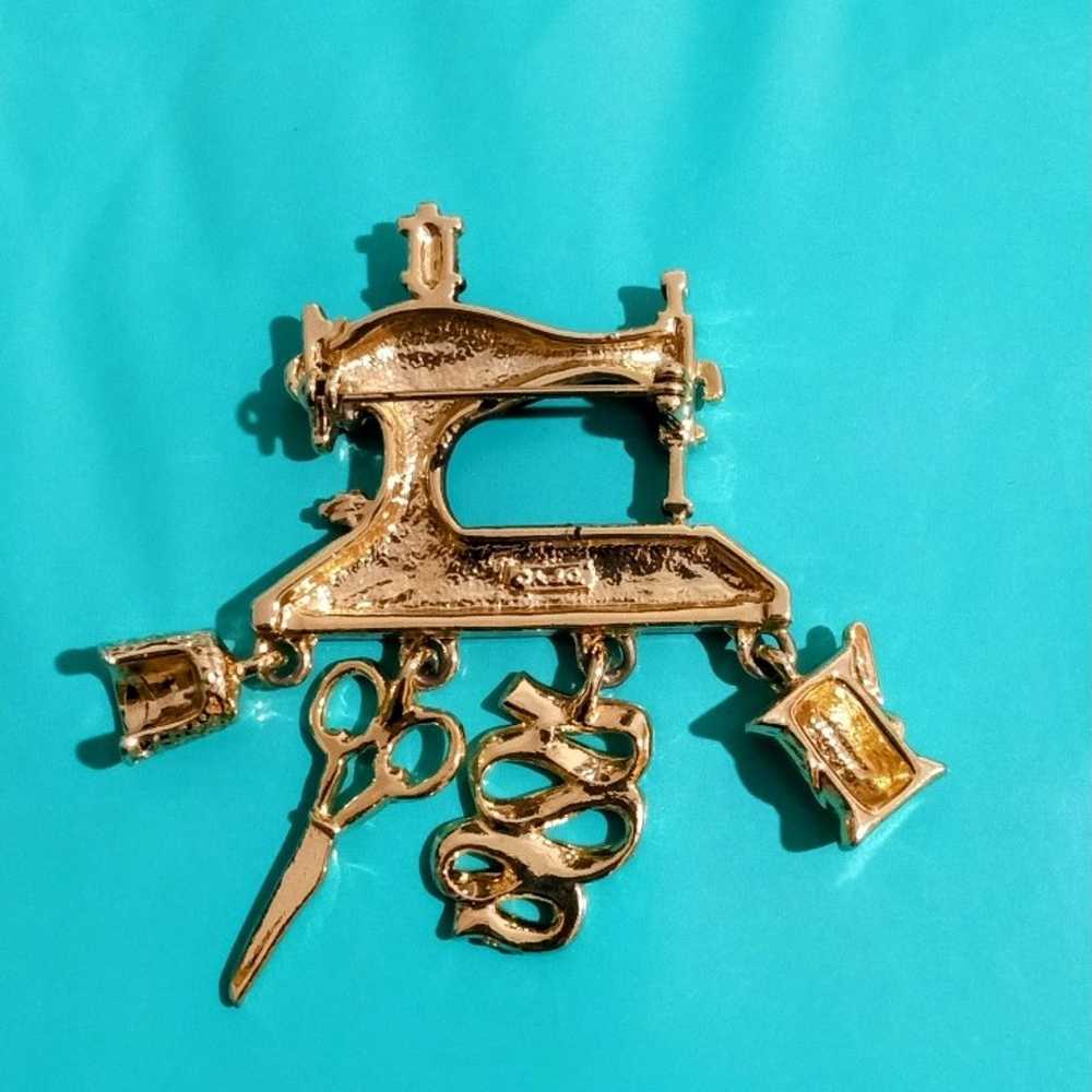 Vintage Danecraft Sewing Brooch Pin - image 2