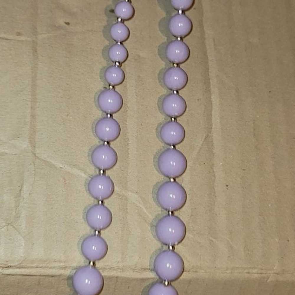 NOS VINTAGE LAVENDER  BEADS Necklace - image 1