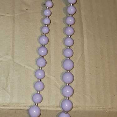 NOS VINTAGE LAVENDER  BEADS Necklace - image 1