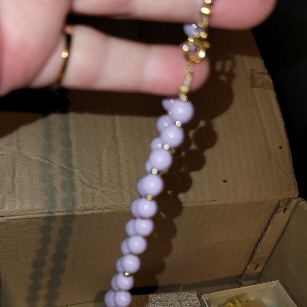 NOS VINTAGE LAVENDER  BEADS Necklace - image 2