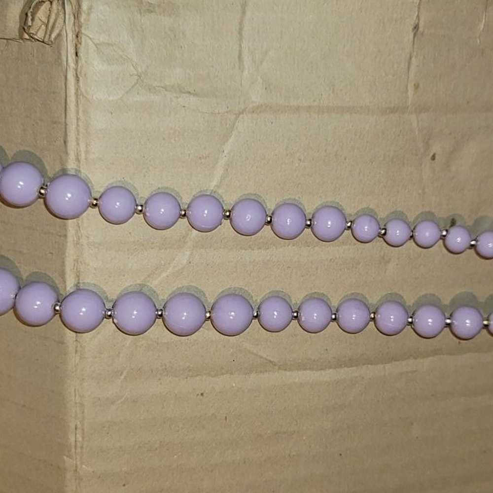 NOS VINTAGE LAVENDER  BEADS Necklace - image 3