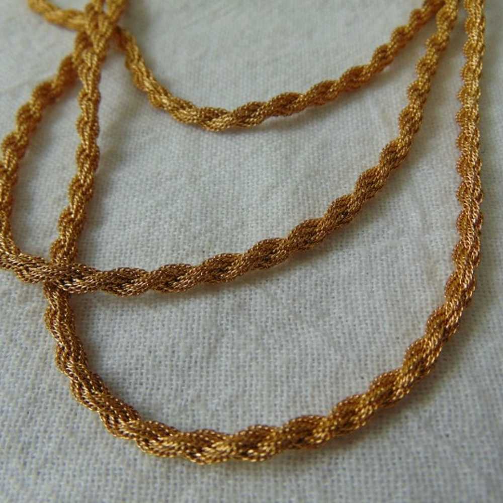 vintage three strand twisted mesh strands necklace - image 2