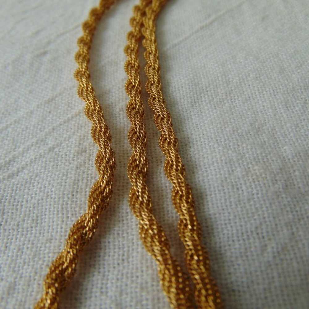 vintage three strand twisted mesh strands necklace - image 4