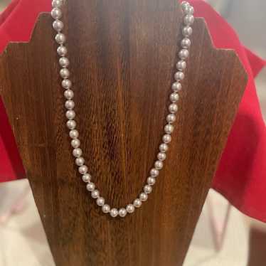 Vintage  Silver-Grey Faux Pearl Necklace - image 1