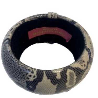 Cara Couture NY Leather Snakeskin Print Bangle Br… - image 1