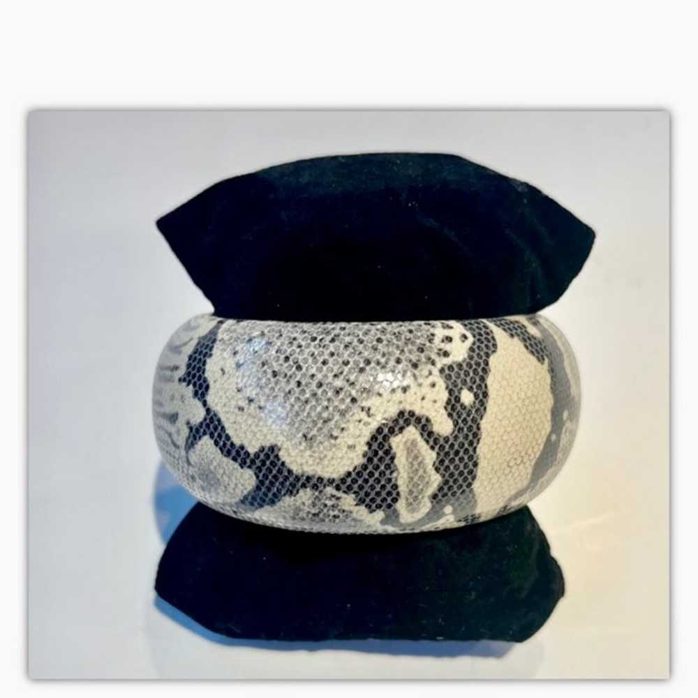 Cara Couture NY Leather Snakeskin Print Bangle Br… - image 3