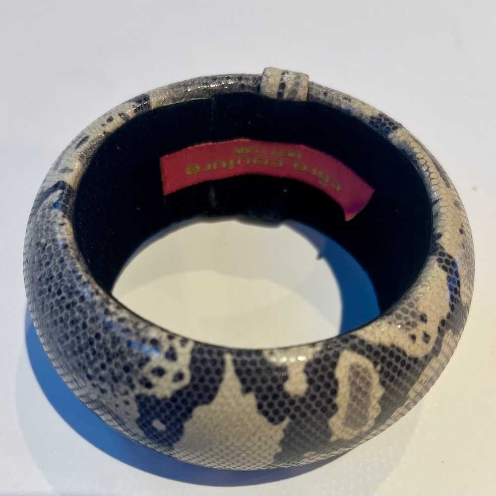 Cara Couture NY Leather Snakeskin Print Bangle Br… - image 4