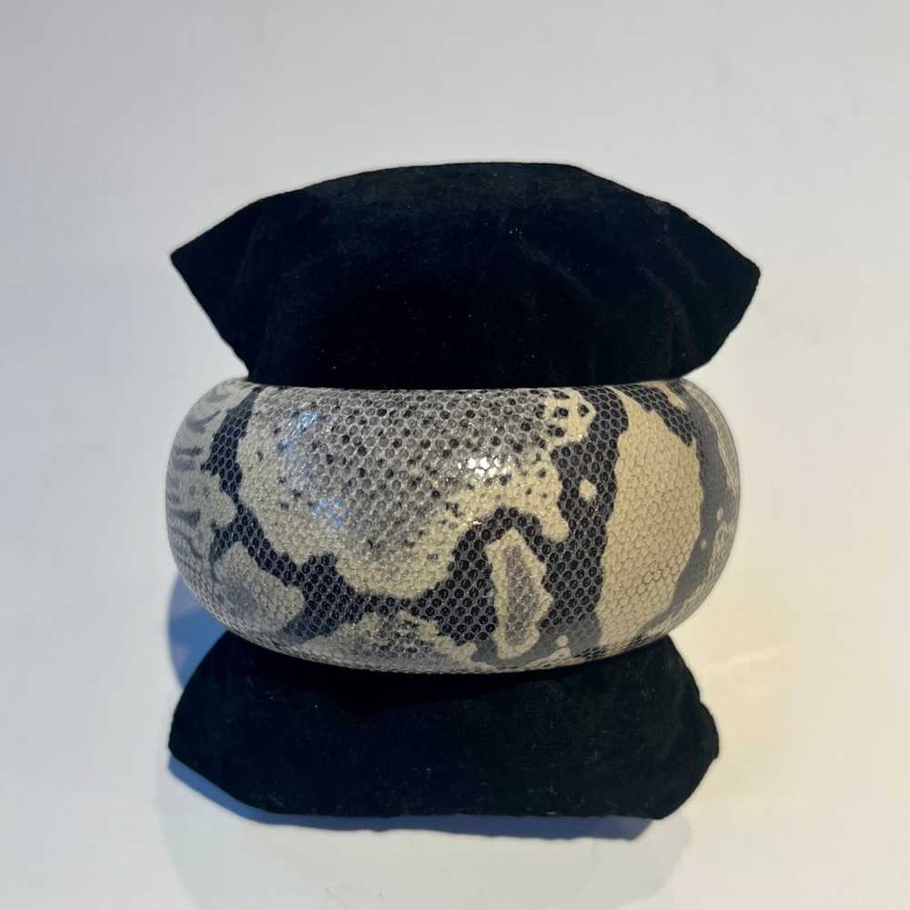 Cara Couture NY Leather Snakeskin Print Bangle Br… - image 7