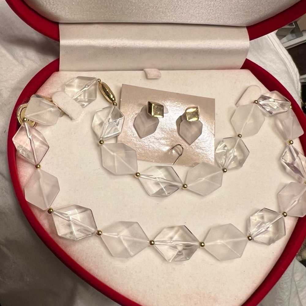 Vintage Avon Jewelry 3D Geometric Clear, Frosted … - image 4