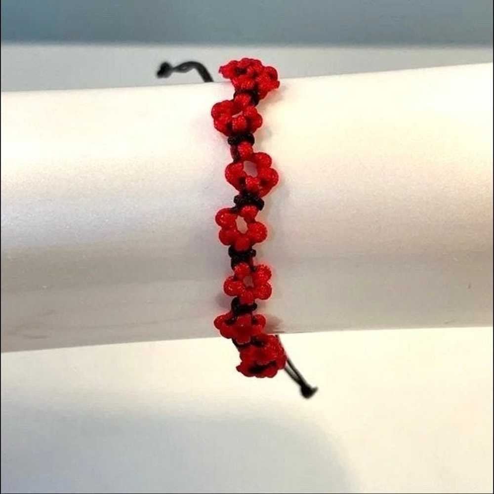 Red Floral Chinese Bracelet - image 2