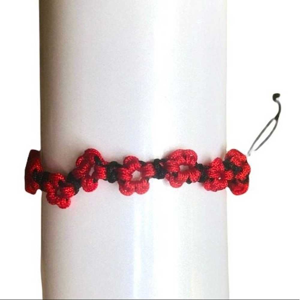 Red Floral Chinese Bracelet - image 3