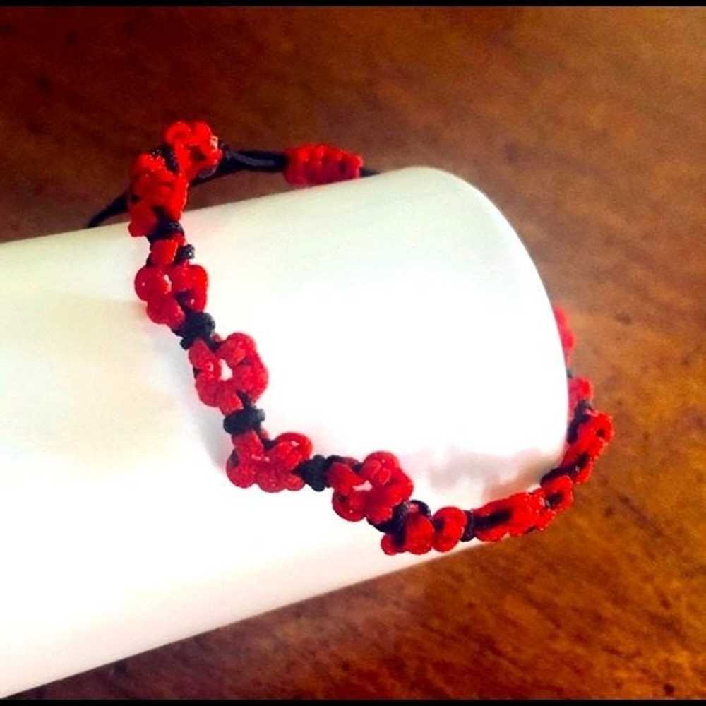 Red Floral Chinese Bracelet - image 4