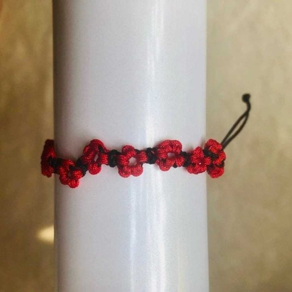 Red Floral Chinese Bracelet - image 6