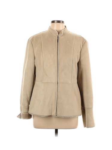 Alfani Women Brown Faux Leather Jacket L