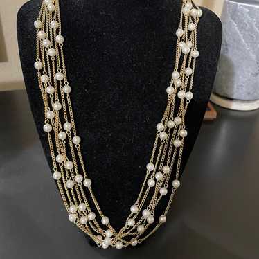 Vintage Multi Stand Pearl Necklace - image 1