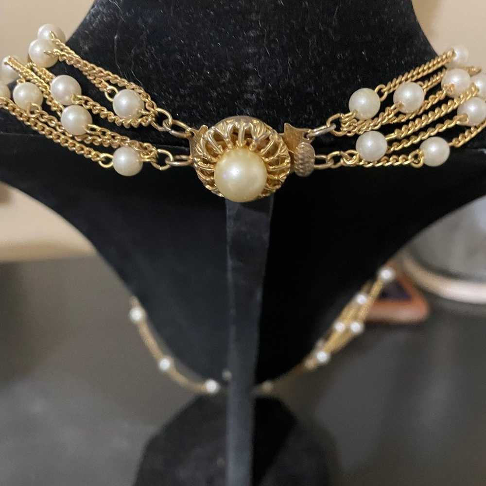 Vintage Multi Stand Pearl Necklace - image 2