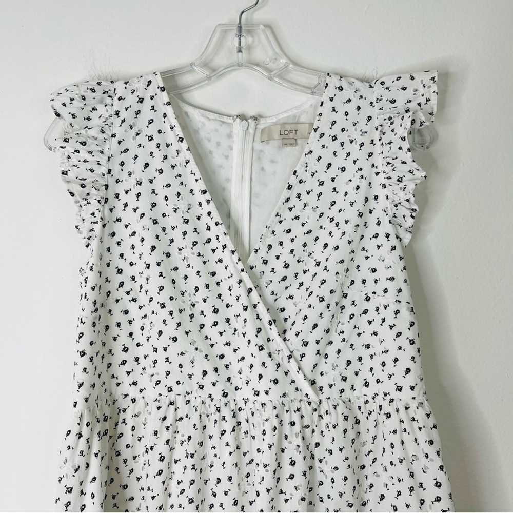 Loft black white floral eyelet cottagecore ruffle… - image 2