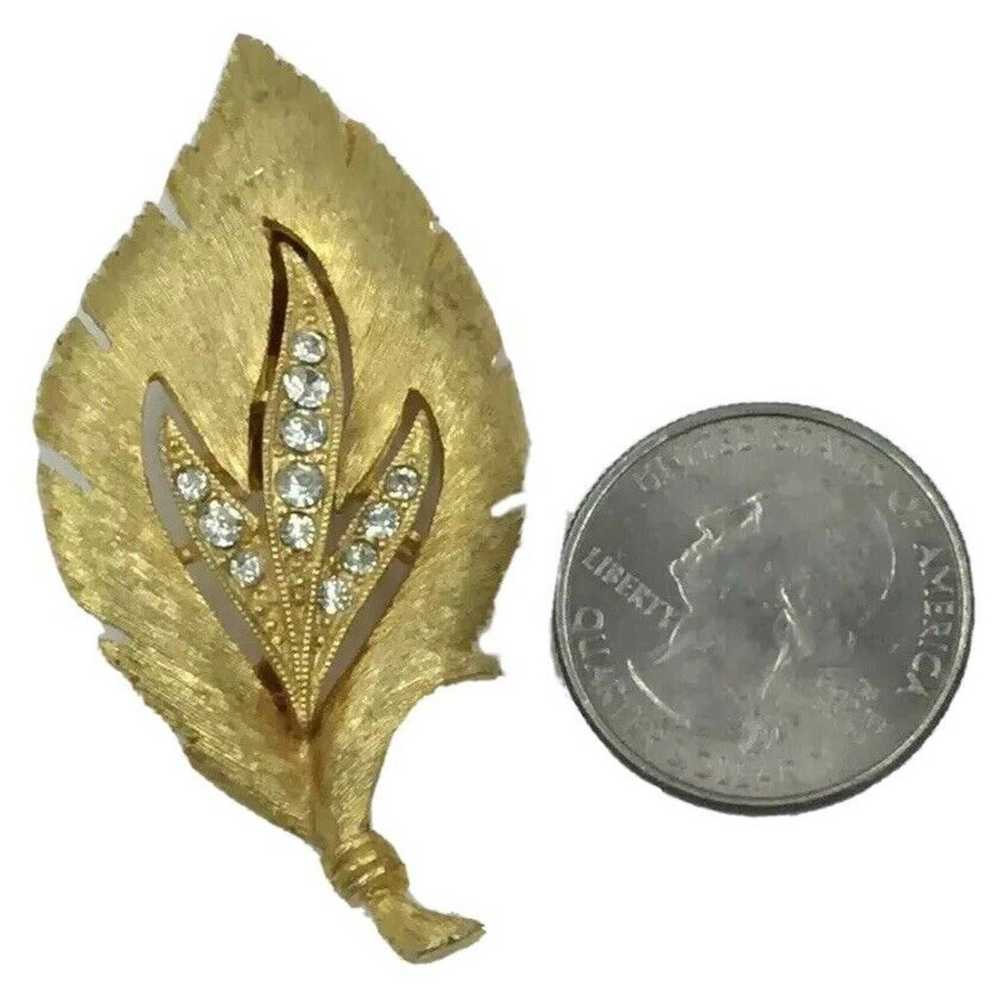 Jonette Jewelry Brooch Leaf Rhinestones - image 7