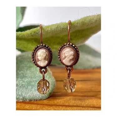 Vintage Pink Victorian Cameo Rose Gold Oval Shape… - image 1