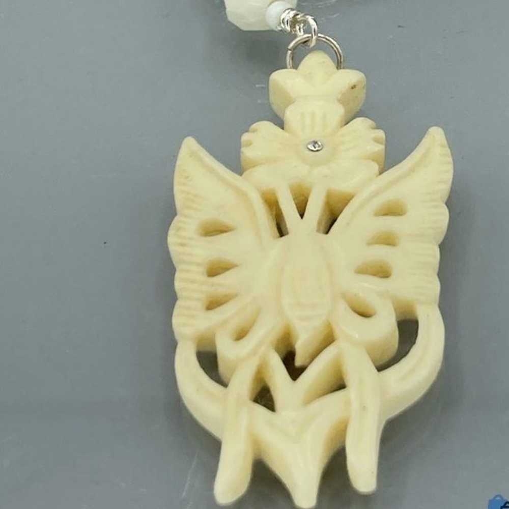 New Butterly Bone Necklace Hand Carved - image 1