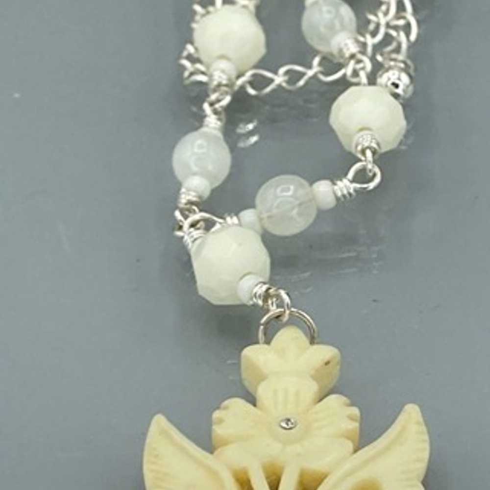 New Butterly Bone Necklace Hand Carved - image 5