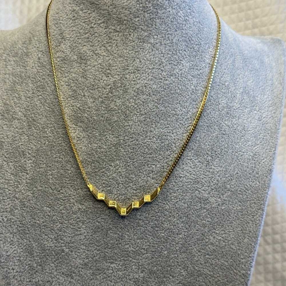 Vintage MONET Wavy Bar Necklace - image 4