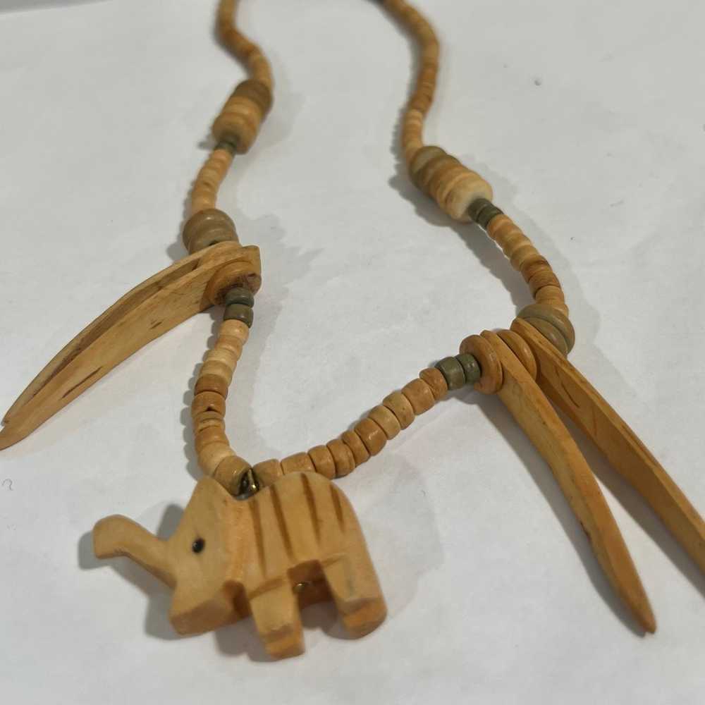 Vintage African Elephant Necklace - image 1