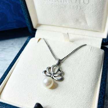 Mikimoto Necklace Akoya Pearl Leaf Motif 7.4Mm