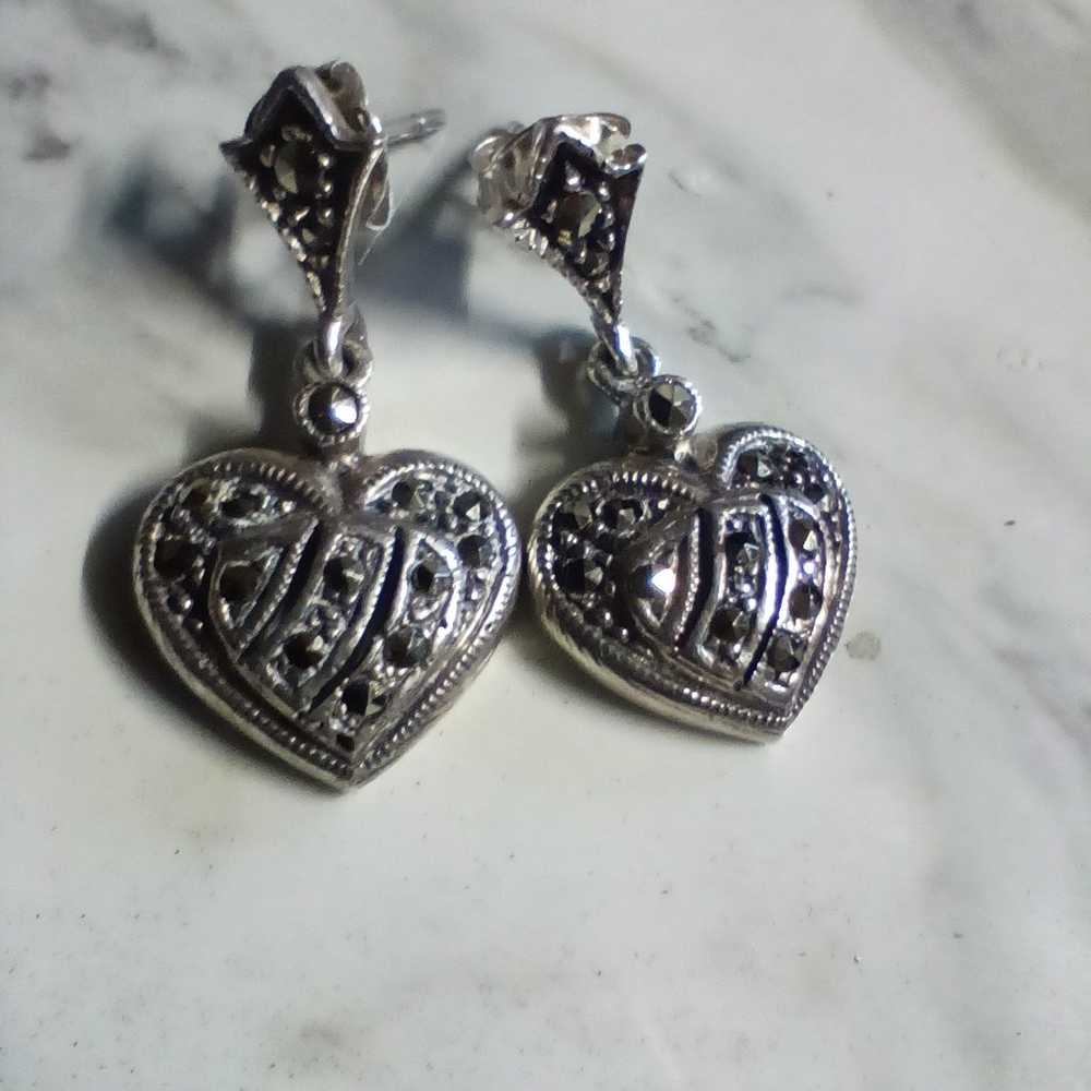 Sterling Silver Heart Earings - image 1