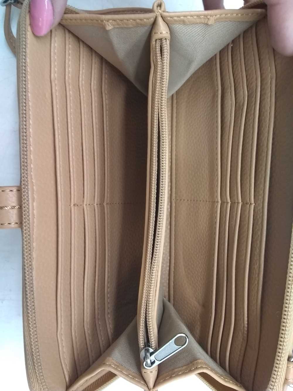 The Sak Beige Leather Crossbody Wallet Handbag Pu… - image 4