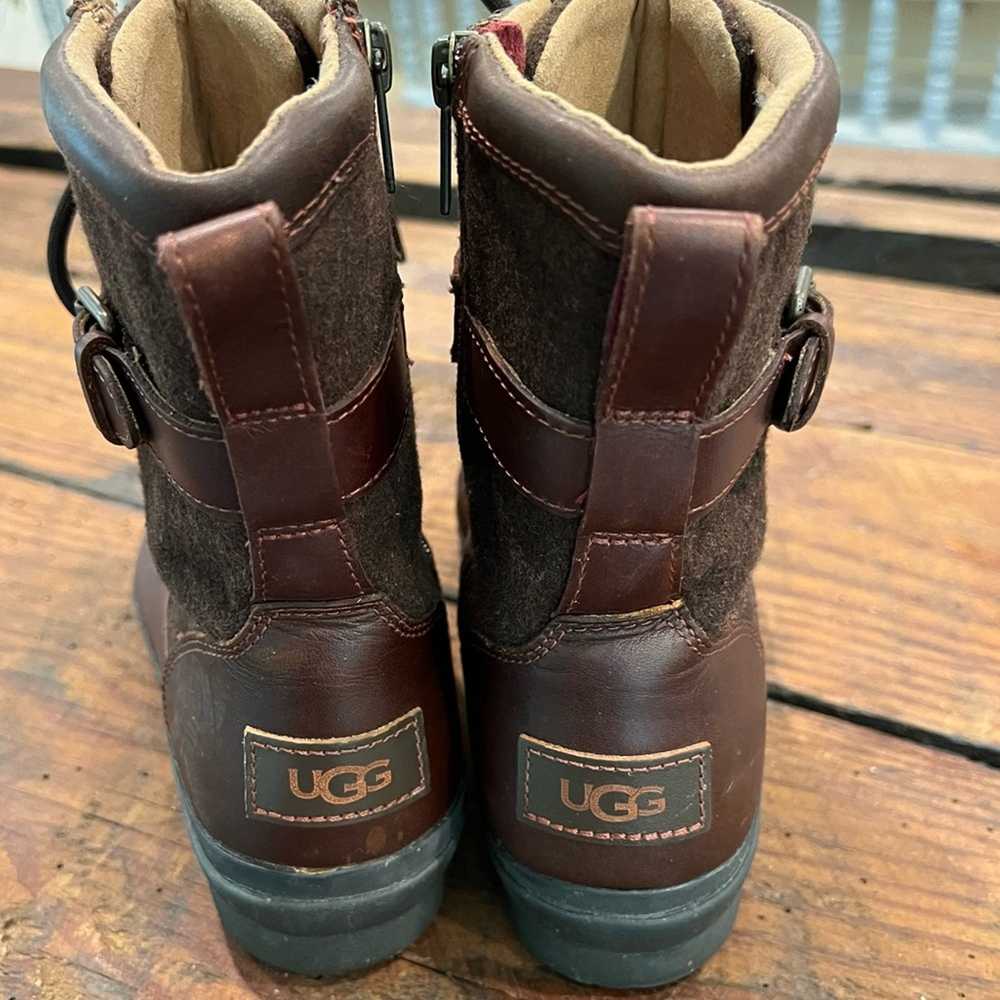 UGG Brown Leather Wool Shearling Boots size 7 Kes… - image 11