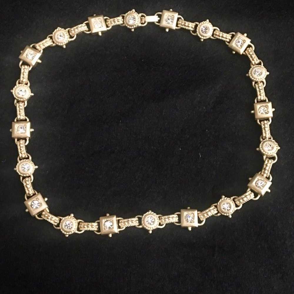 Vintage costume jewelry diamond Necklace - image 2