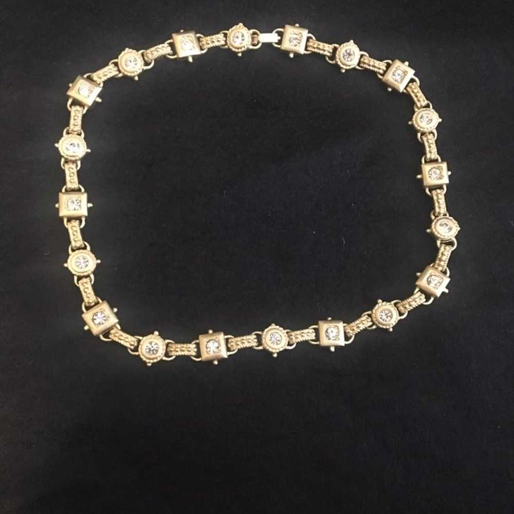 Vintage costume jewelry diamond Necklace - image 3