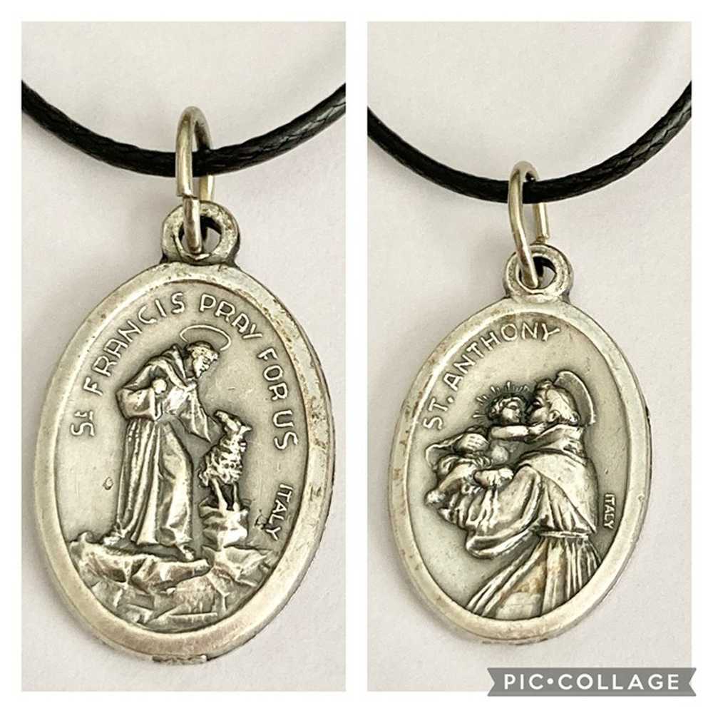 Vintage Saint St. Anthony Medal Necklace Italy 18… - image 11