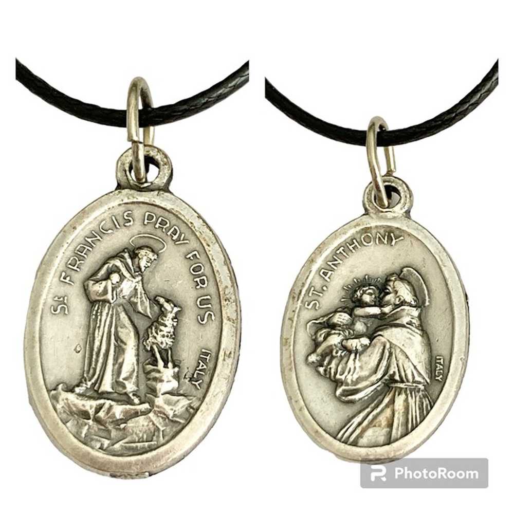 Vintage Saint St. Anthony Medal Necklace Italy 18… - image 12